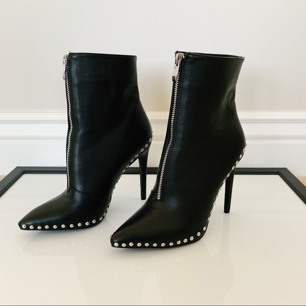 Wild Diva Faux Leather Black Booties 7